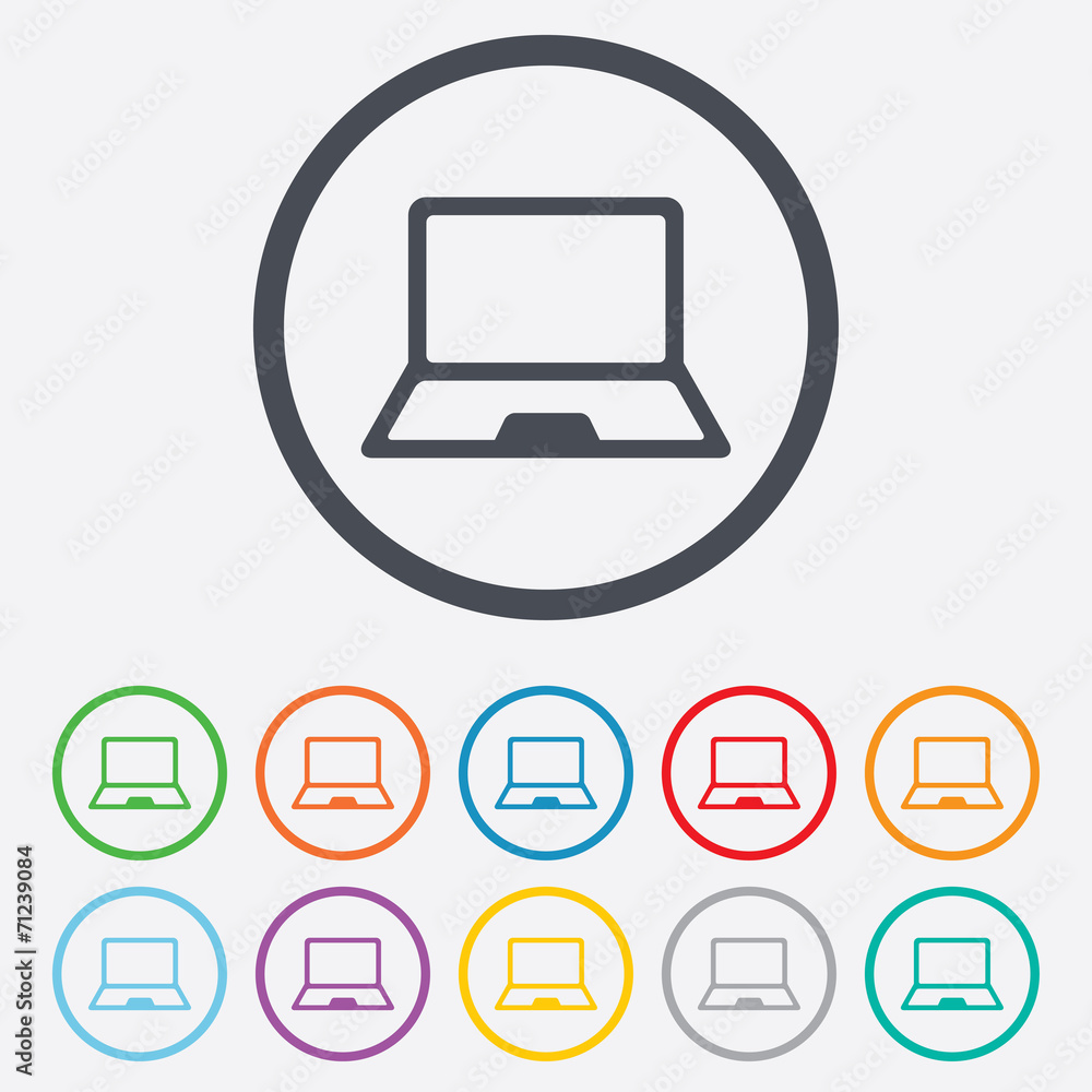 Laptop sign icon. Notebook pc symbol. Laptop sign icon. Notebook pc symbol.