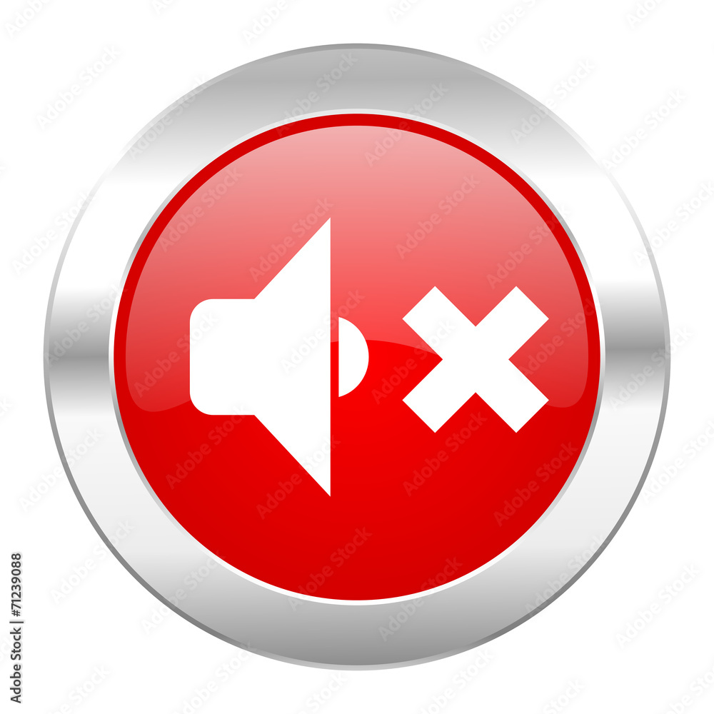 speaker volume red circle chrome web icon isolated speaker volume red circle chrome web icon isolated
