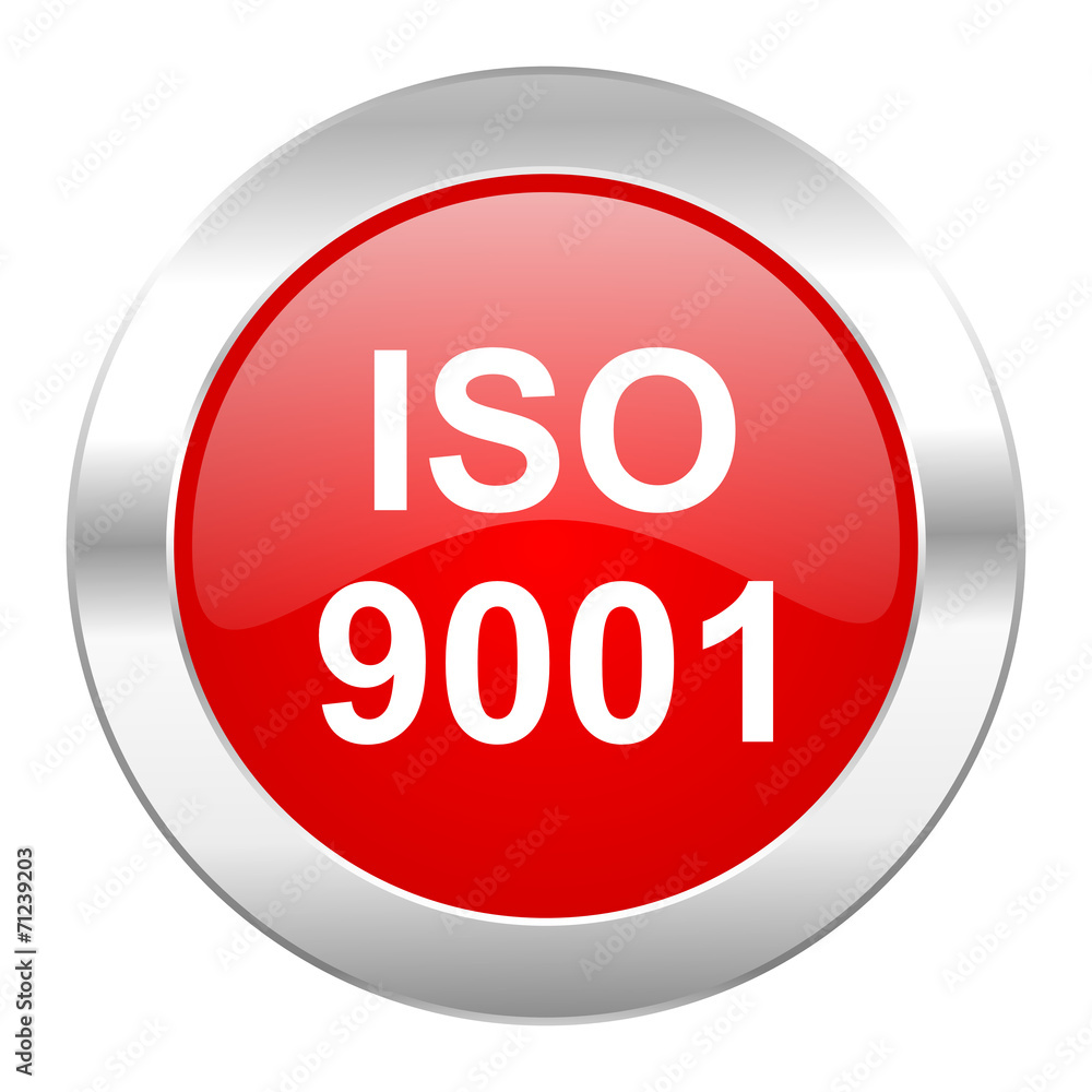 iso 9001 red circle chrome web icon isolated iso 9001 red circle chrome web icon isolated