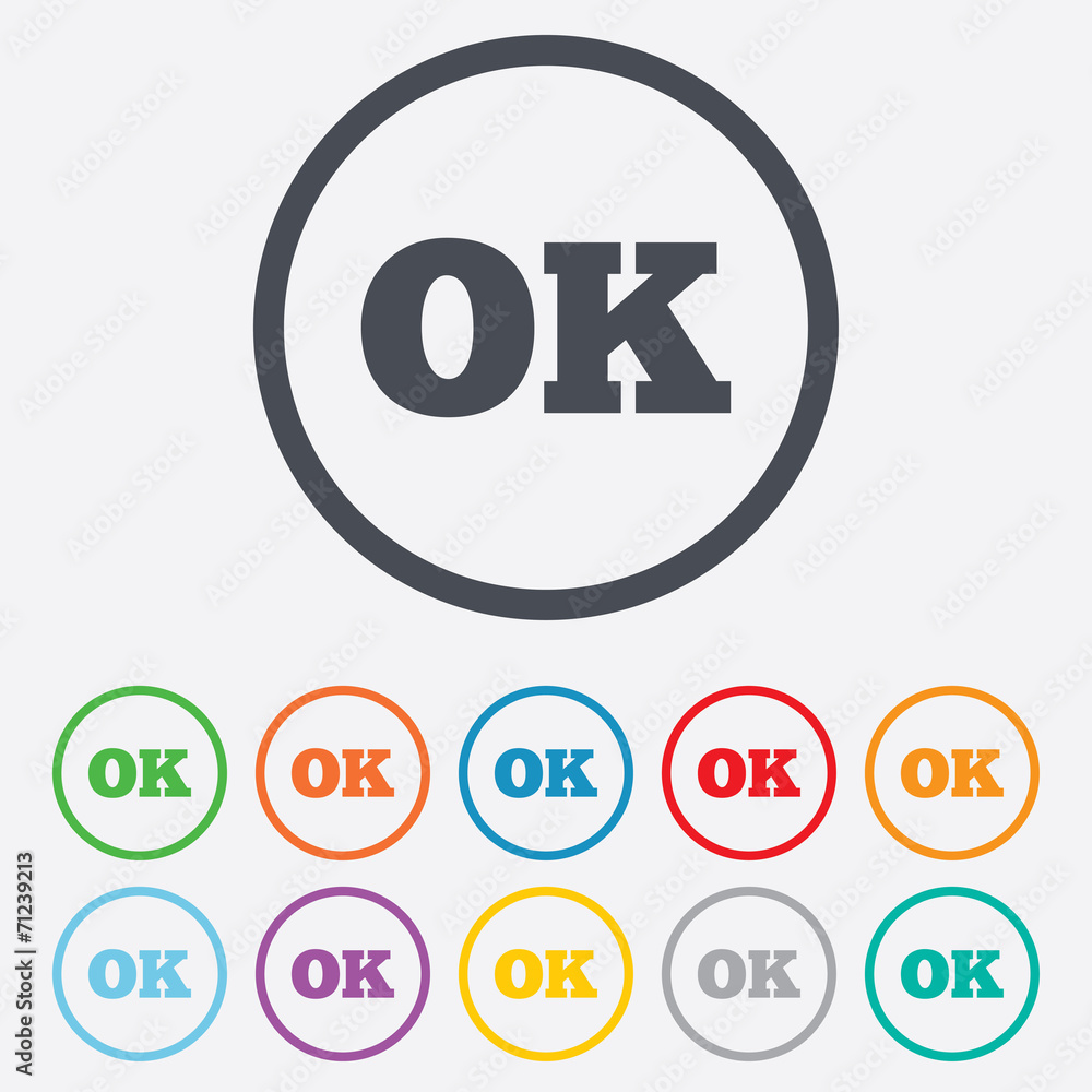 Ok sign icon. Positive check symbol. Ok sign icon. Positive check symbol.