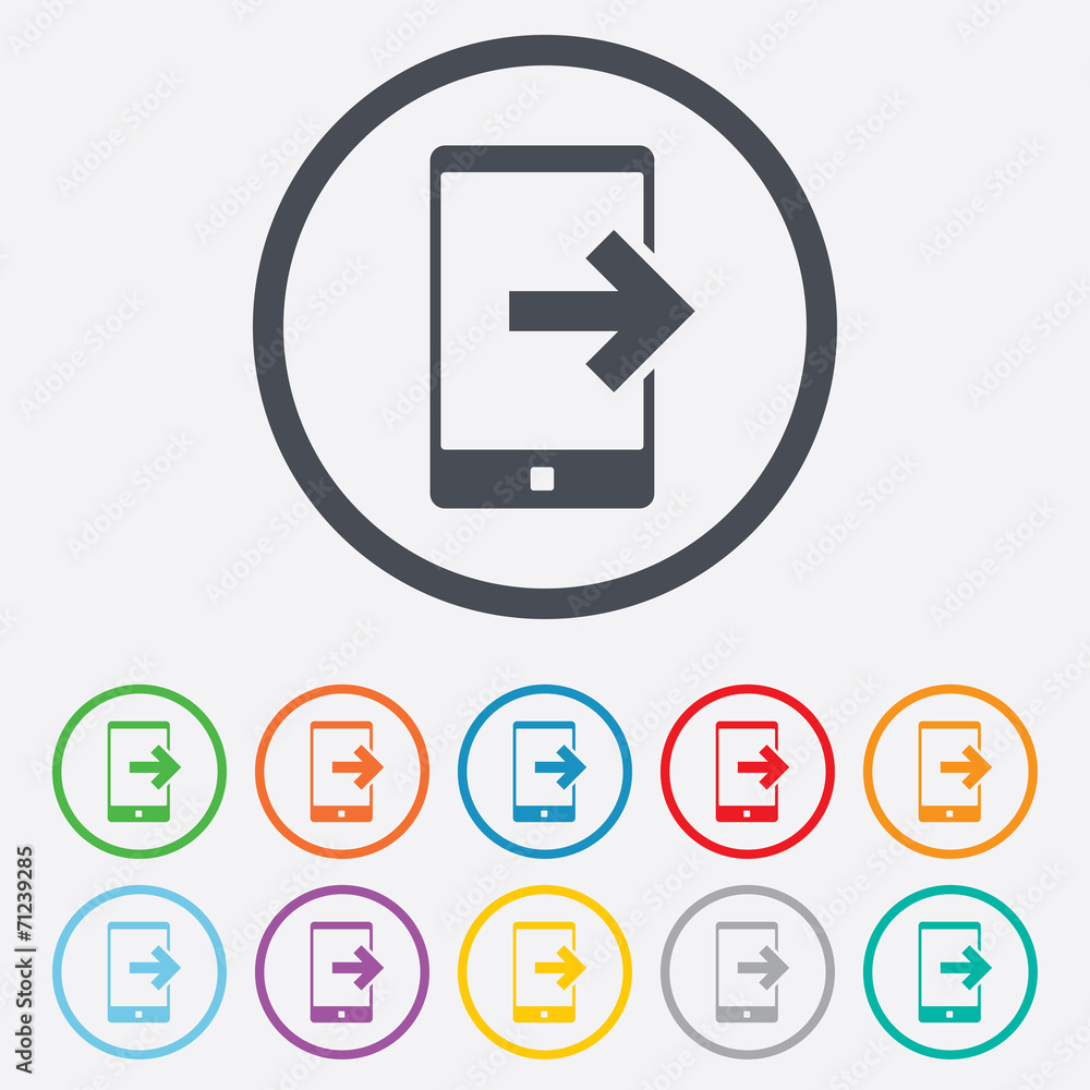 Outcoming call sign icon. Smartphone symbol. Outcoming call sign icon. Smartphone symbol.