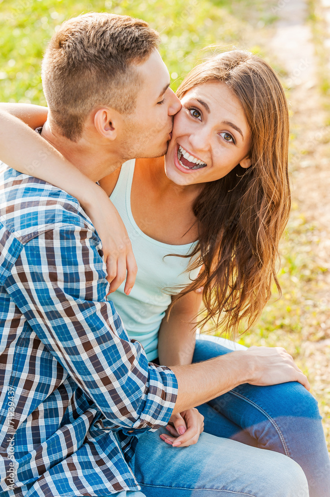 Fototapeta premium Always happy to get a kiss.