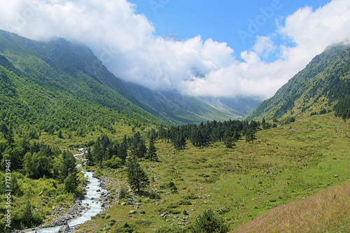 Valley of Bilyagidon river, Caucasus, Russia