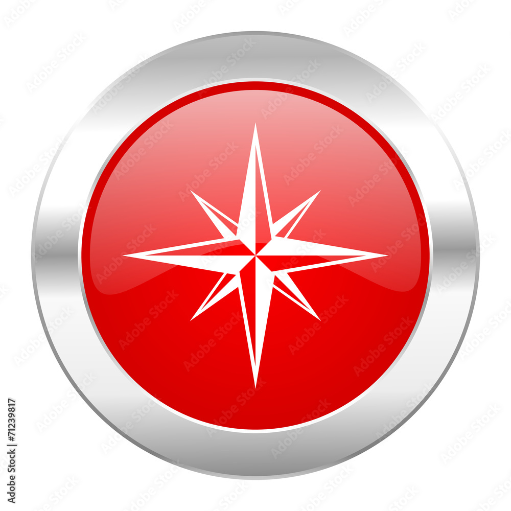 compass red circle chrome web icon isolated compass red circle chrome web icon isolated