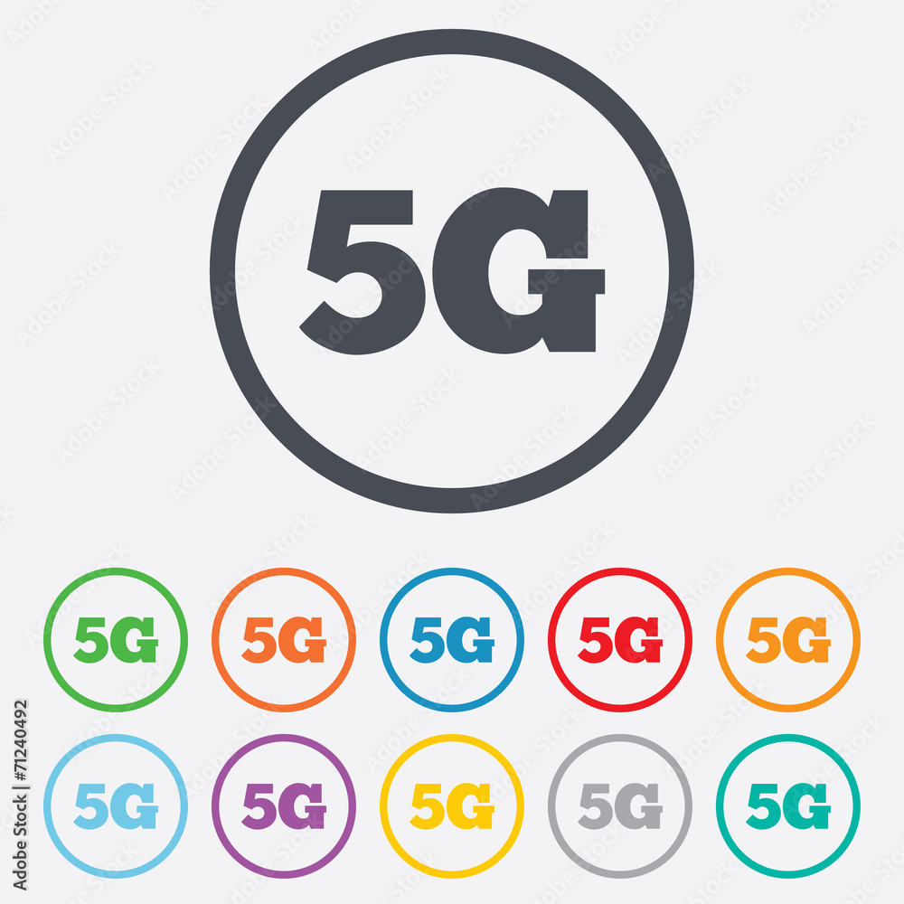 5G sign. Mobile telecommunications technology. 5G sign. Mobile telecommunications technology.