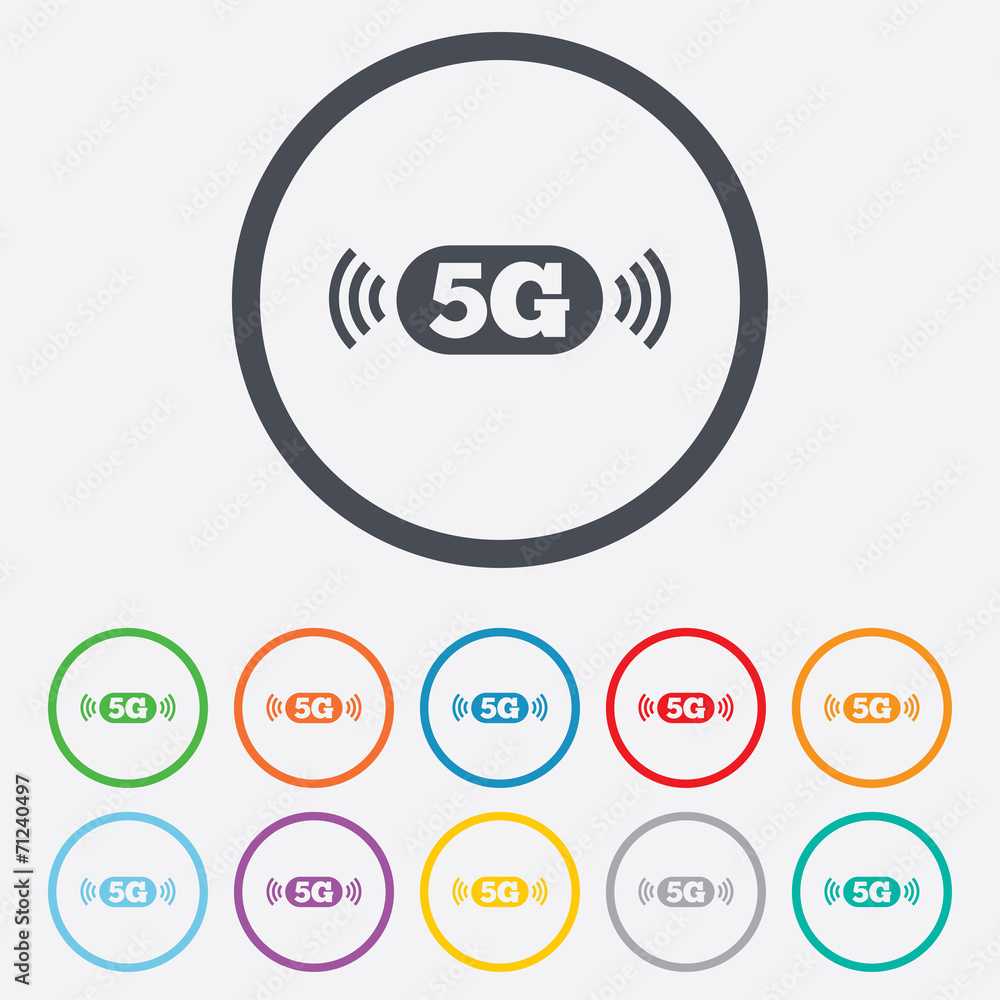 5G sign. Mobile telecommunications technology. 5G sign. Mobile telecommunications technology.