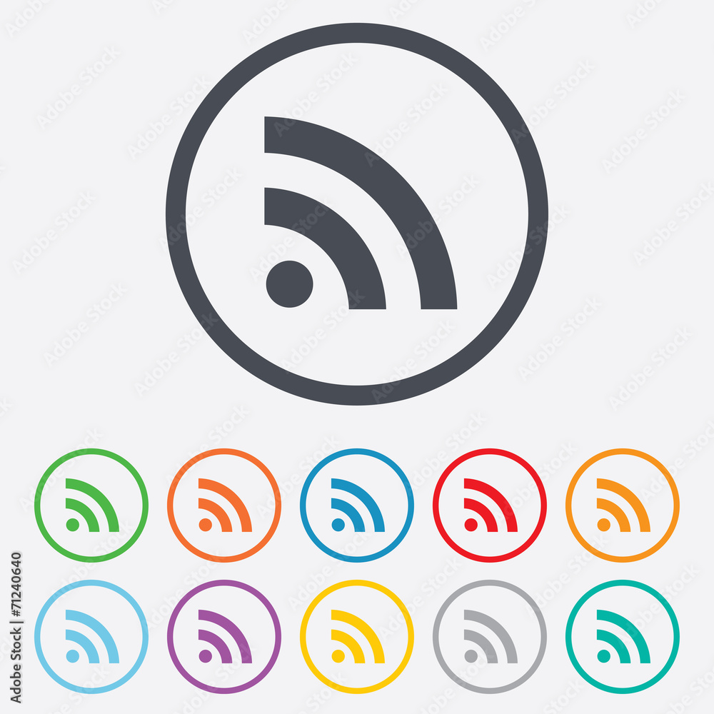 RSS sign icon. RSS feed symbol. RSS sign icon. RSS feed symbol.