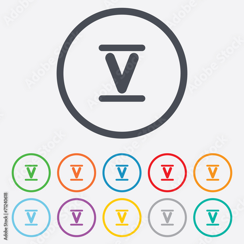 Roman numeral five icon. Roman number five sign.