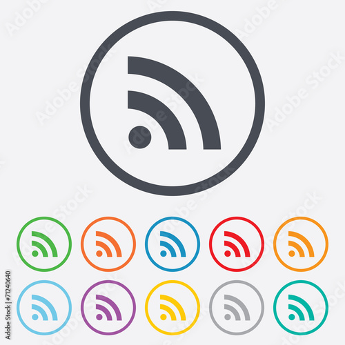 RSS sign icon. RSS feed symbol.