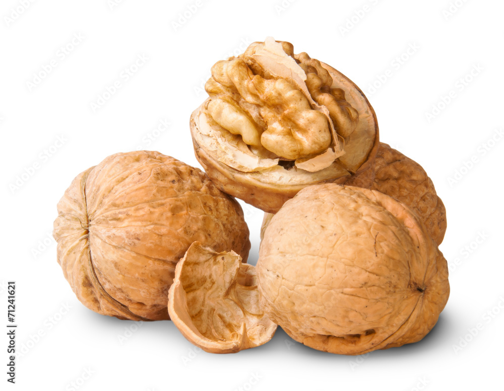 Small Pile Of Walnuts And Shells Small Pile Of Walnuts And Shells