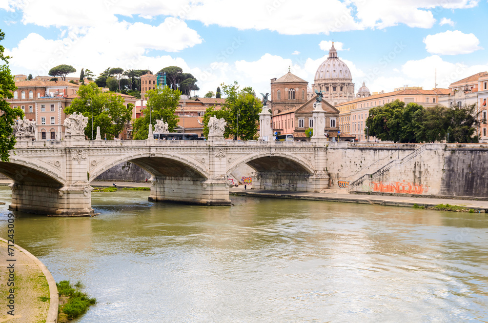 Ponte Principe Amedeo and St. Peter's basilica Ponte Principe Amedeo and St. Peter's basilica