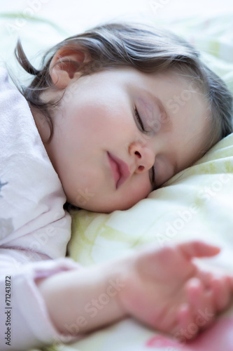 Closeup portrait of sleeping baby.