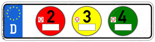 Feinstaub Plakette Schild  #141007-svg04