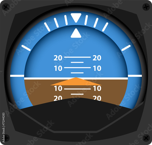 vector illustration of airplane attitude indicator
