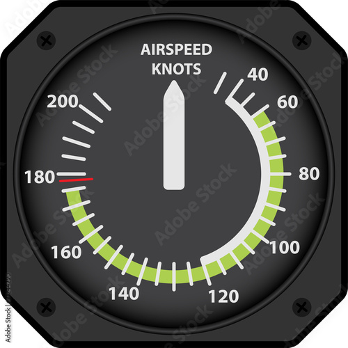 Vector analogical aircraft airspeed indicator photo