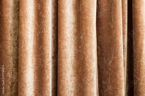 Vintage natural velvet brown curtain background texture