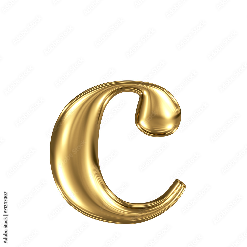 Golden letter c lowercase high quality 3d render isolated Golden letter c lowercase high quality 3d render isolated