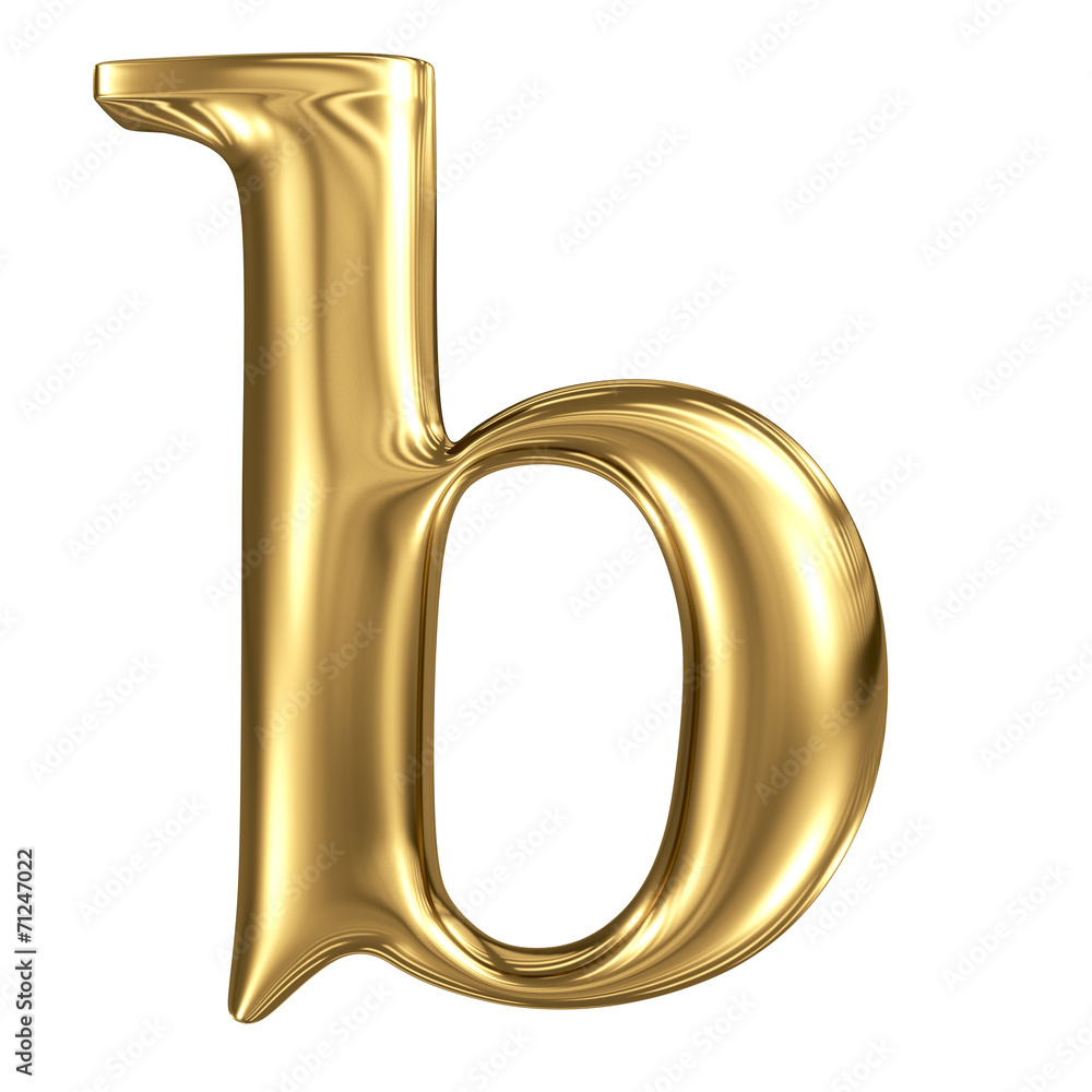 Golden letter b lowercase high quality 3d render isolated Golden letter b lowercase high quality 3d render isolated