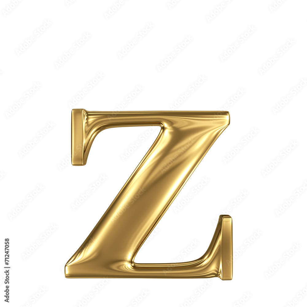 Golden letter z lowercase high quality 3d render isolated Golden letter z lowercase high quality 3d render isolated