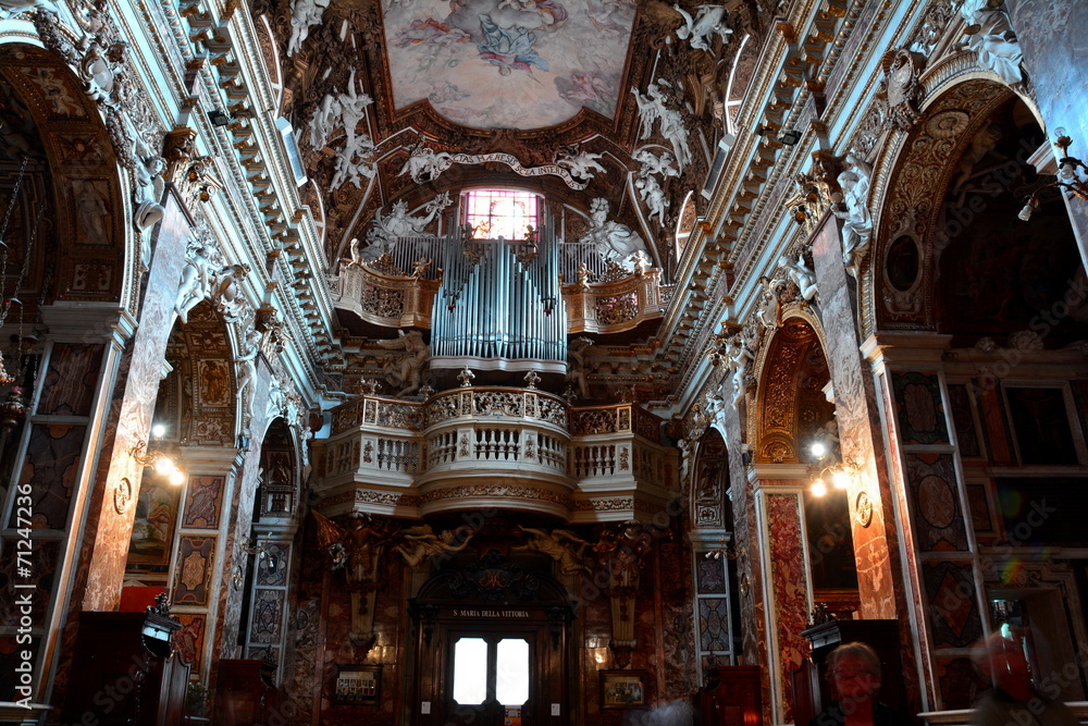 Inside the church of Santa Maria della Vittoria