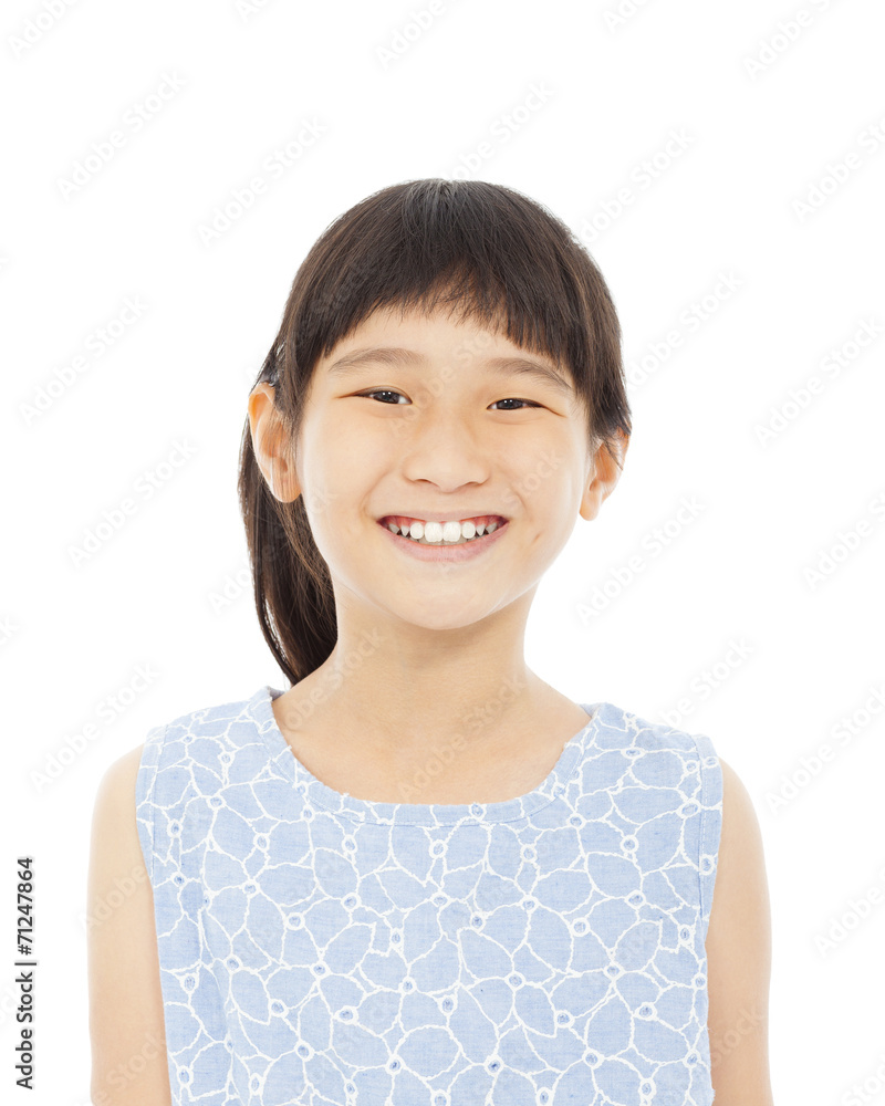 closeup of little girl happy facial expression closeup of little girl happy facial expression