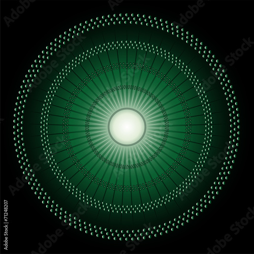Abstract Circles mosaic Vector dark green Background