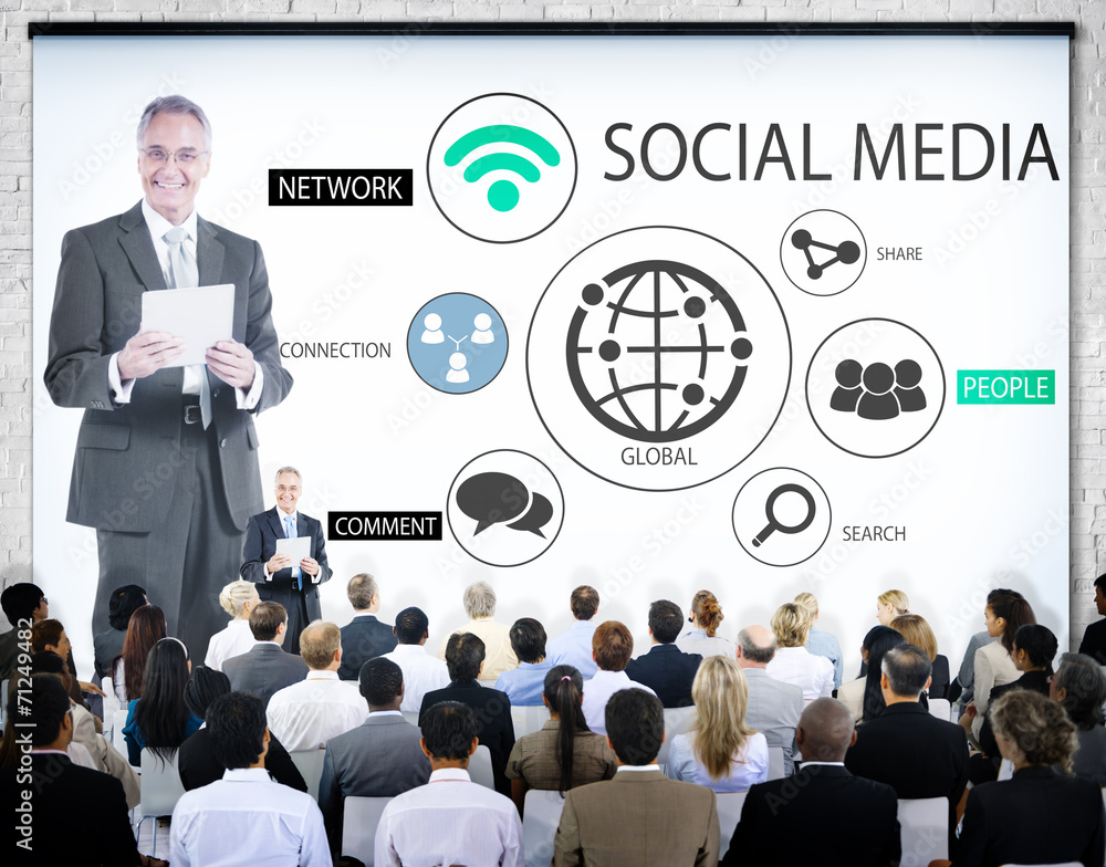 Diverse Business People in a Seminar About Social Media Diverse Business People in a Seminar About Social Media