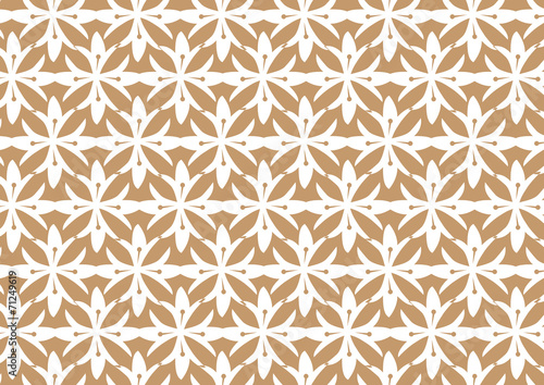 Retro Seamless Brown Stylized Flower Pattern Background