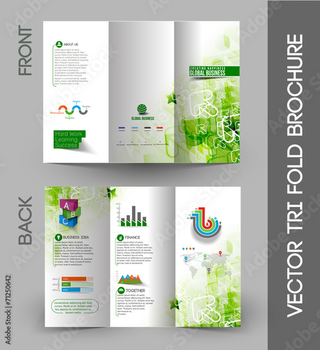 Business Infographic Tri-fold Brochure Design Element