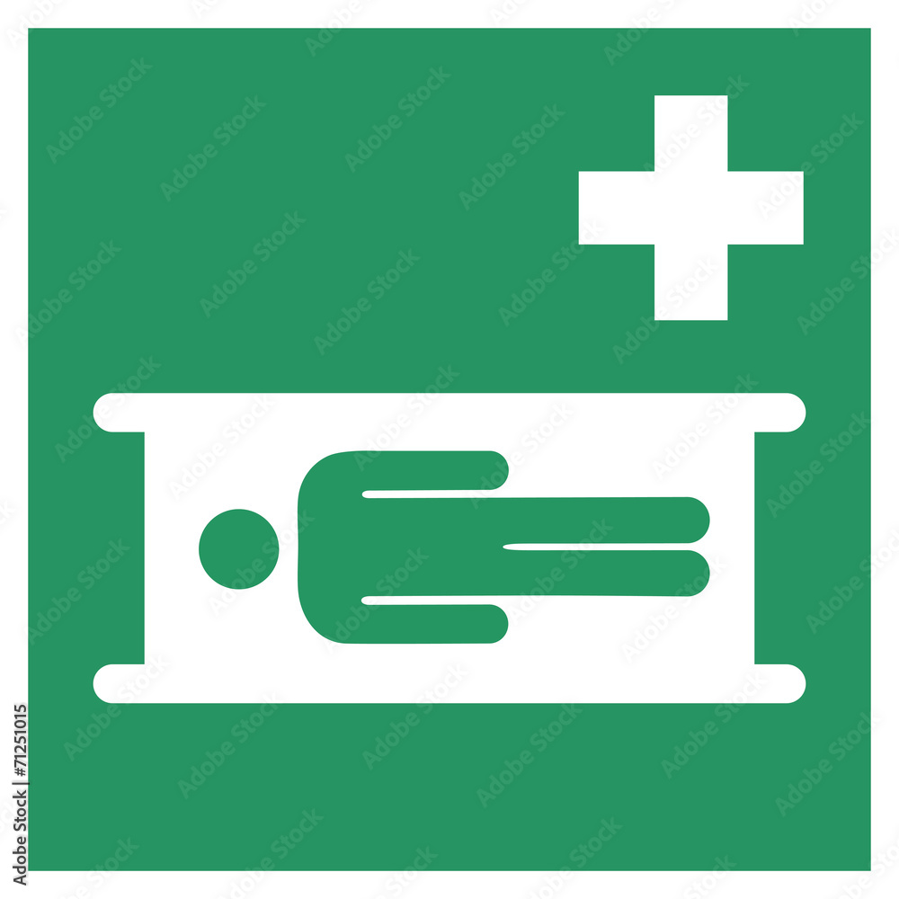Fototapeta premium Safe condition sign,Emergency stretcher sign