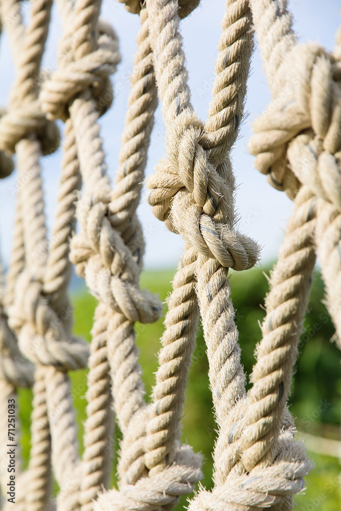 Close up to the climbing ropes Close up to the climbing ropes