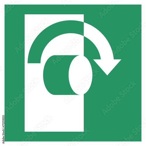 Safe condition sign,Opening by turning clockwise