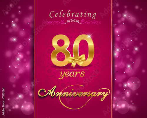80 year anniversary celebration sparkling card