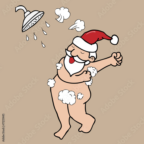 Shower nude Santa