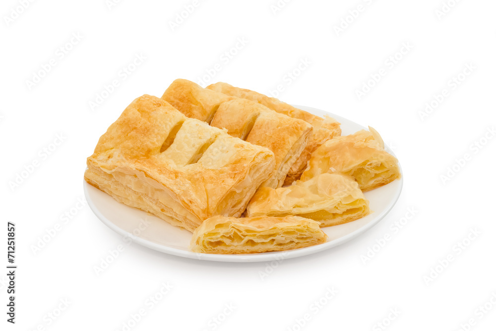 pineapple Pie on dish,isolated pineapple Pie on dish,isolated
