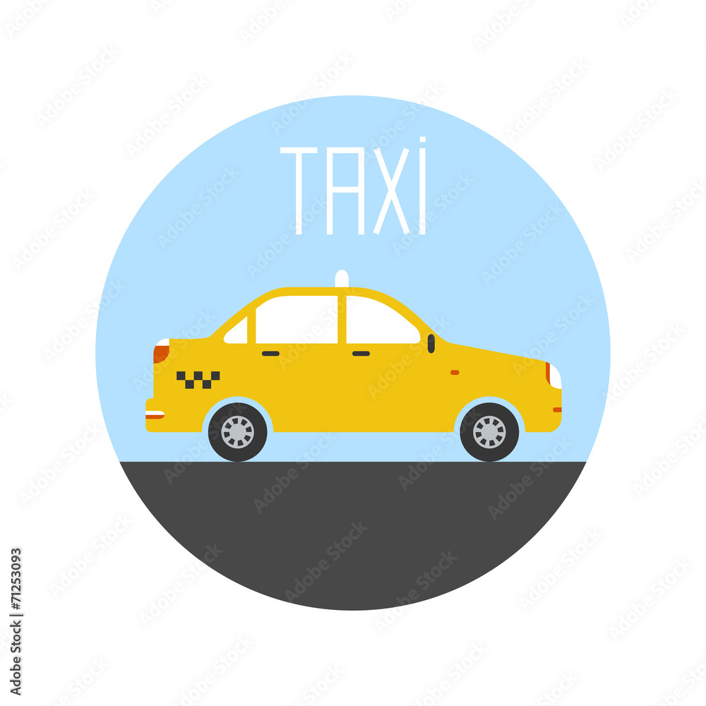 Vector graphic taxi car flat design. Vector graphic taxi car flat design.