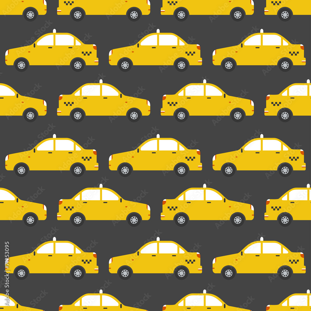 Seamless pattern of yellow taxi car. Seamless pattern of yellow taxi car.