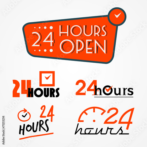 Twenty four hours labels set