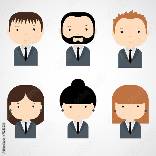 Set of colorful office people icons. Businessman. Businesswoman © krolja