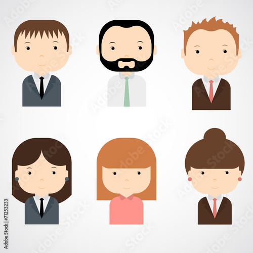 Set of colorful office people icons. Businessman. Businesswoman