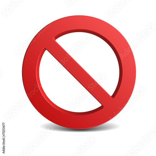 No Sign , isolated on white background