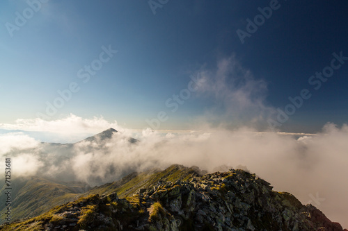 Dramatic mountain scenery in the Transylvanian Alps in summer