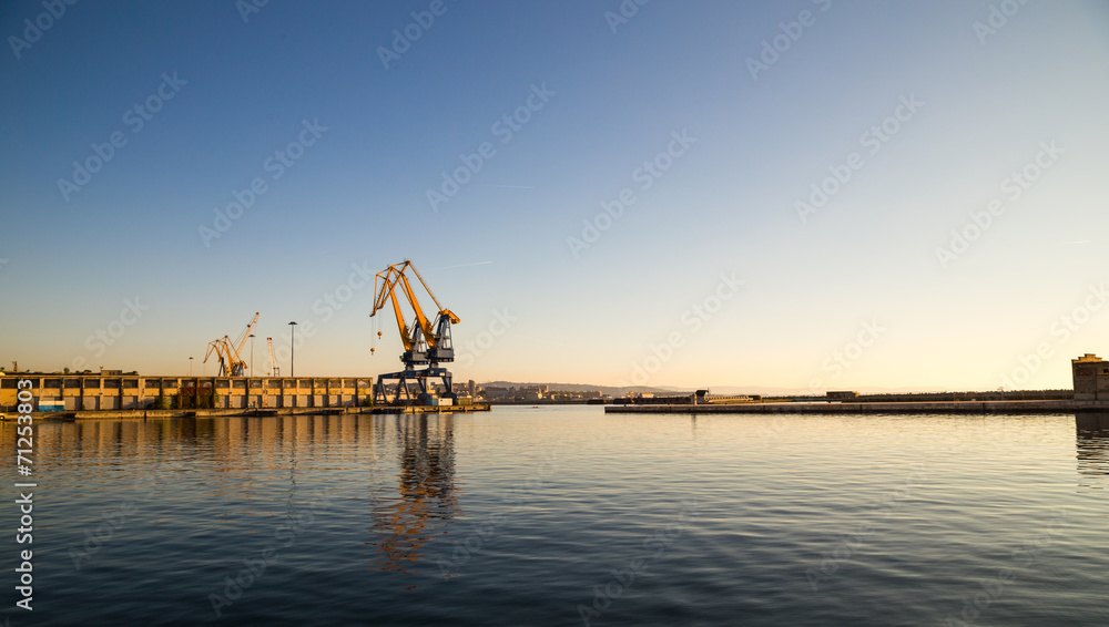 Obraz premium Cranes of the port of Trieste