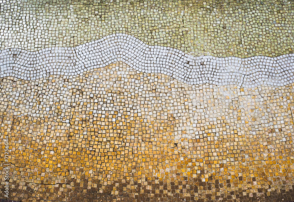 Mosaic tile background - bathroom floor decorration.