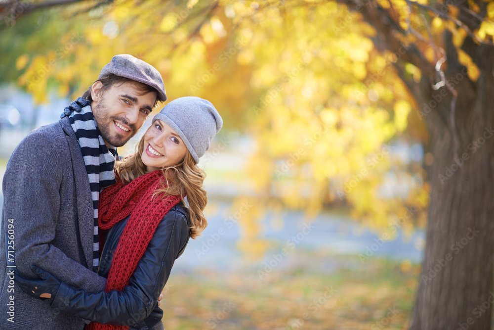 Happy couple in autumn Happy couple in autumn