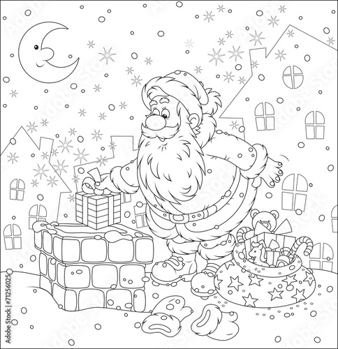 Santa on a housetop