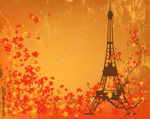 autumn in Paris shabby background