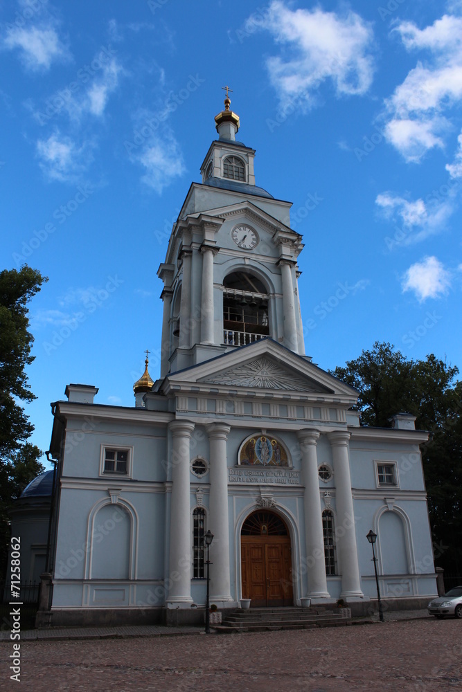 Transfiguration Cathedral in Vyborg town.