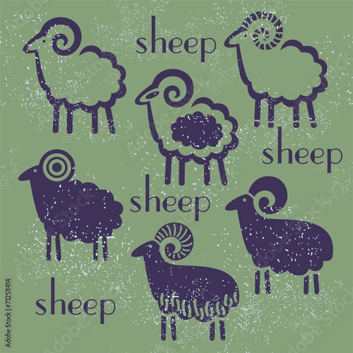 sheep set against a dark background design new year symbol