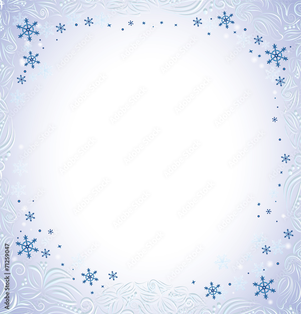 Frame in a luxurious style with snowflakes Frame in a luxurious style with snowflakes